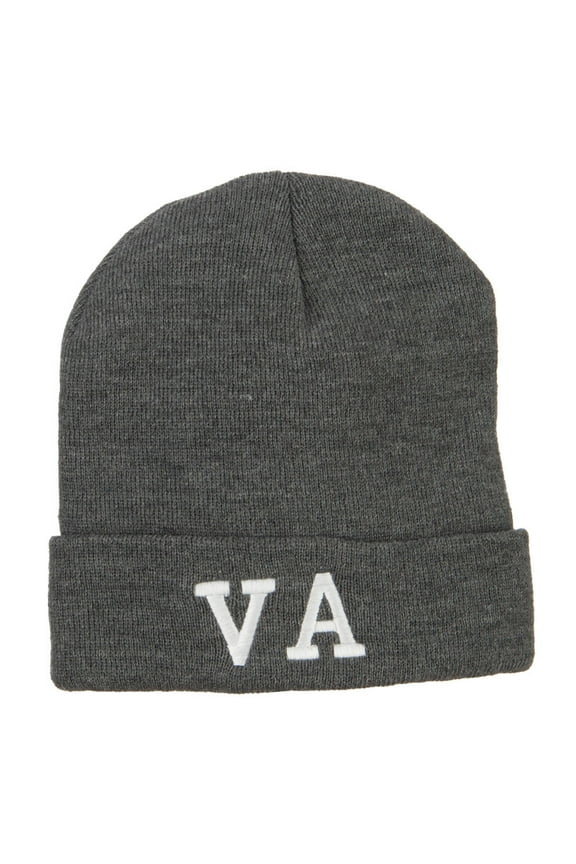 VA Virginia State Embroidered Long Beanie - Dk Grey OSFM