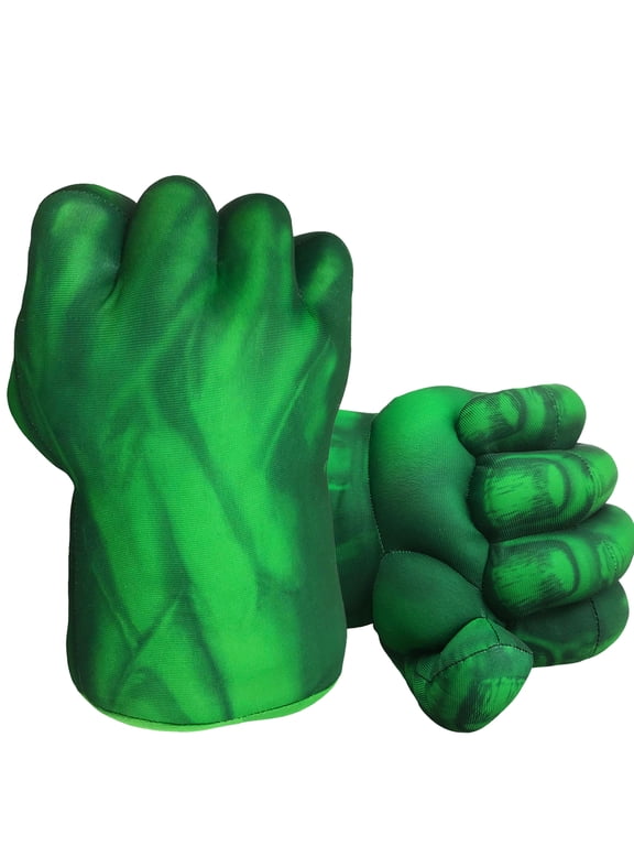 Superhero Hands for Kids Superhero Boxing Gloves Smash Fists Soft Plush Toys Cosplay for Boys Girls Christmas Halloween Gift (Green)