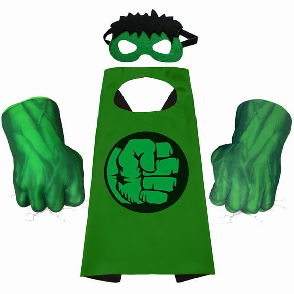 VAAT Superhero Hands for Kids Superhero Cape Boxing Gloves Smash Fists Soft Plush Toys Cosplay for Boys Girls Christmas Halloween Gift (Green-1)