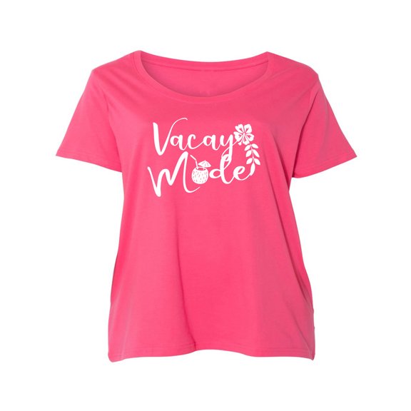VACAY MODE Womens Plus Size Scoopneck Tee