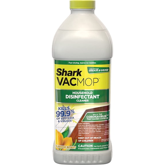 VACMOP Household Disinfectant Cleaner Refill 2L Bottle, Compatible with VM252 & VM180, Cleans & Disinfects Sealed Finished Floors, Stone, Laminate & Tiles, Lemon Scent, VCD60