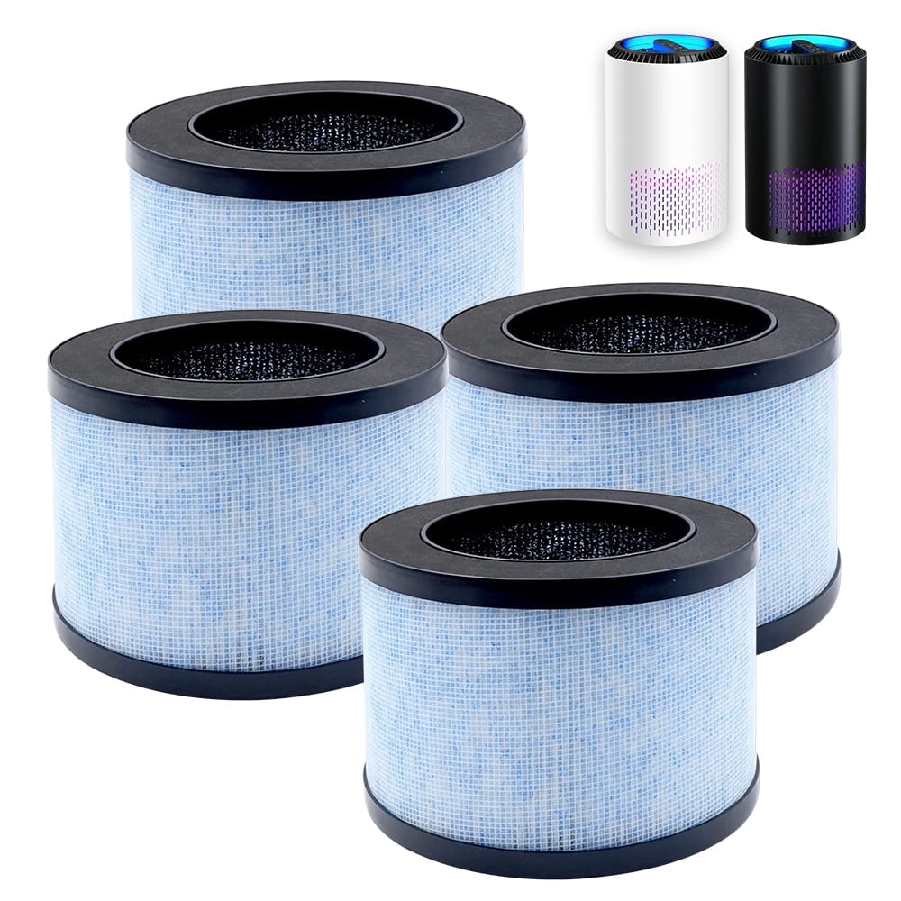 4-Pack DH-JH01 HEPA Replacement Filter Compatible with ALROCKET JH01 JH06/ KLOUDIC DH-JH01/ Kloudi JH01/ BREEZOME JH01 Air Purifier, and AROEVE MK01 & MK06