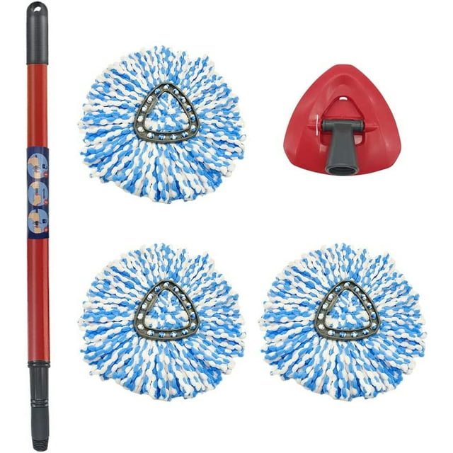 5Pack Spin Mop Accessories with 1 Base + 1 Handle + 3 Mop