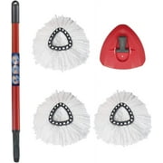 VACUSHOP 5-Pack Spin Mop Accessories with 1 Base + 1 Handle + 3 Mop Heads For O-cedar O-Cedar EasyWring Spin Mop Microfiber Easy Home Cleaning