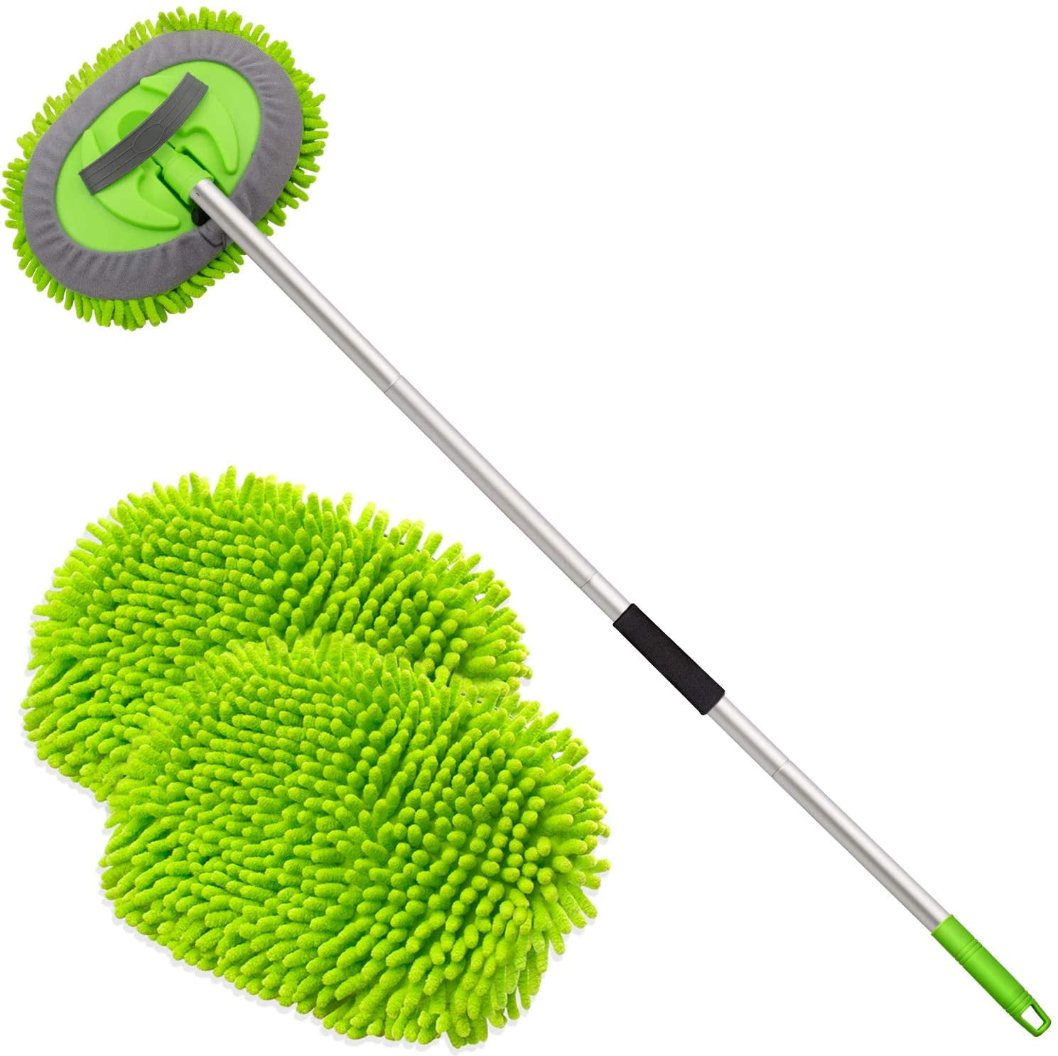Tnarru Flexible Car Wheel Brush Wash Tool Reusable Portable Microfiber Soft Cleaning Brush for Spokes Door Vehicles Trucks Blue, Size: 27cmx5cm