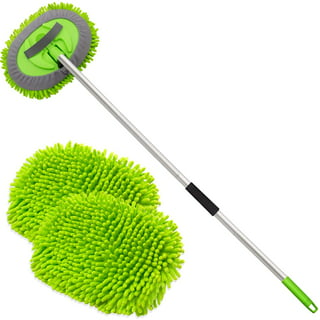 Oyajia Car Cleaning Washing Mop Brush Adjustable Telescopic Long Handle Cleaning Mop, 45 in Chenille Microfiber Car Washing Mop Kit for Car RV Truck, Size: 1