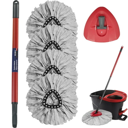 VACUSHOP Microfiber Cloth Mop Replacement Compatible with O-Cedar EasyWring Spin Mop Microfiber Easy Cleaning of Home Floors for 0.8" Diameter Mop Handle 6 Packs