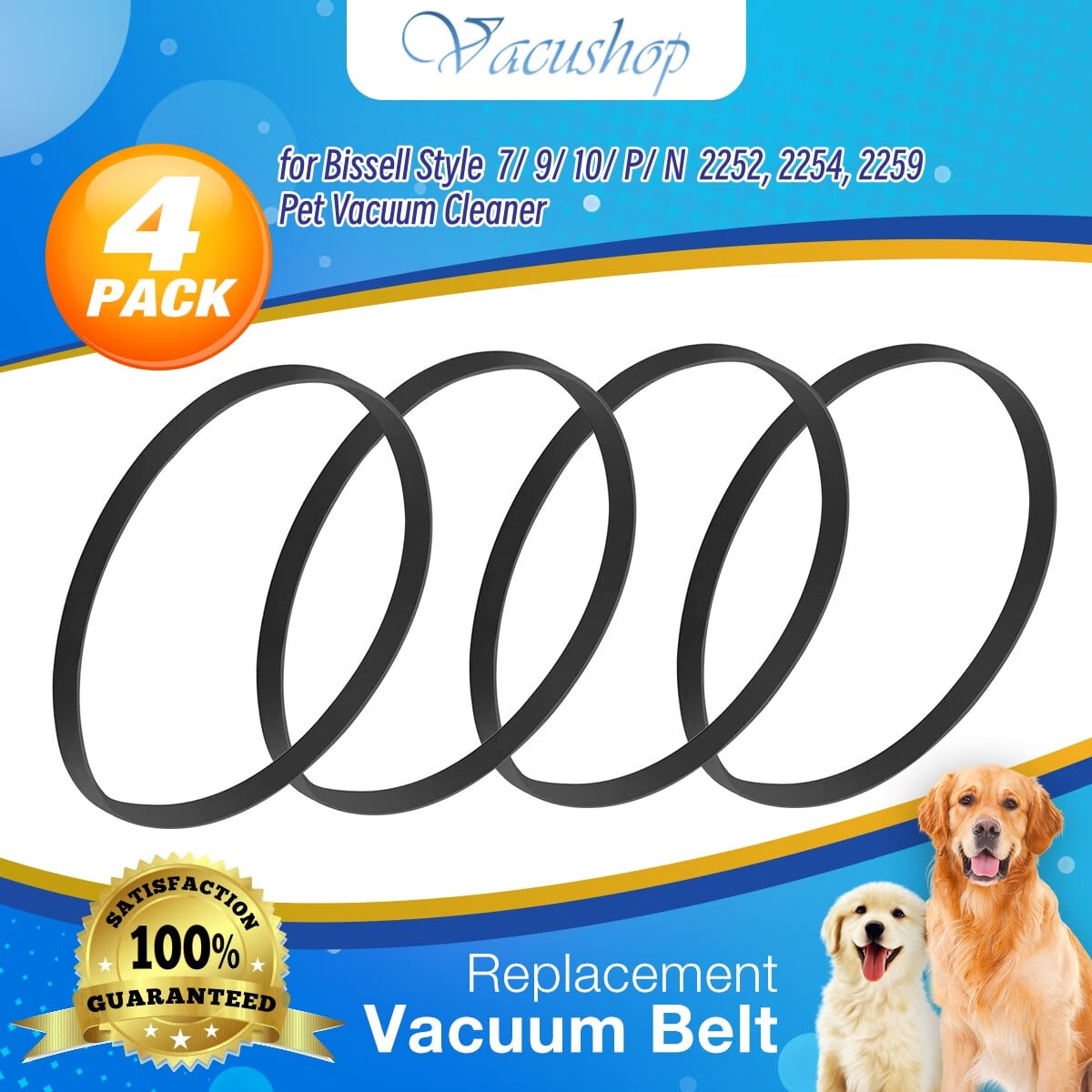 Replacement Belts for Bissell Style 7/9/10/P/N 2252, 2254
