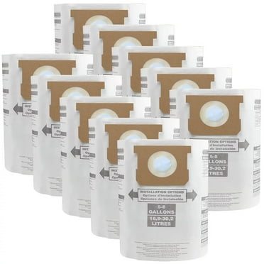 VACUSHOP Replacement Dust Bags for Shop Vac 5-8 Gallon (10 Pack)