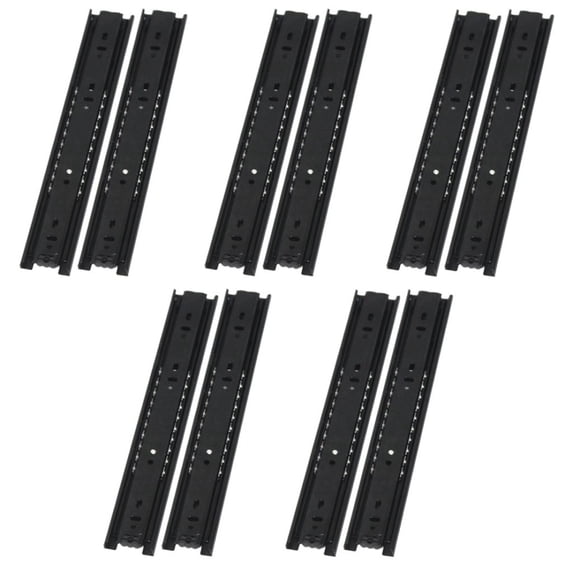VADANIA VA1245 Drawer Slide, Chrome, Ball Bearing 3 Folds Full Extension, Side Mount, 100 Lb Load Capacity, 5 Pairs
