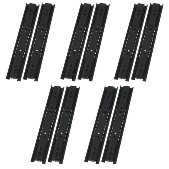 VADANIA VA1245 Drawer Slide, Chrome, Ball Bearing 3 Folds Full Extension, Side Mount, 100 Lb Load Capacity, 5 Pairs