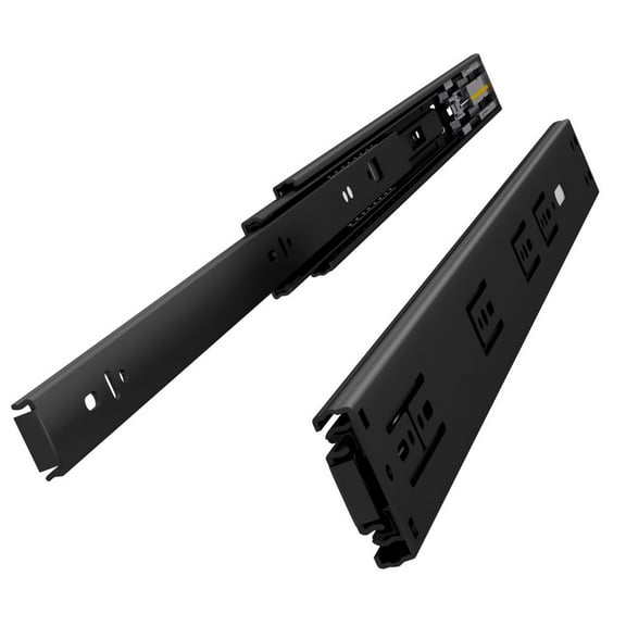 VADANIA VK1245 Soft Close Drawer Slides, Ball Bearing, Side Mount, 3-Fold Full Extension, Heavy Duty 100lb Load Capacity, Black, 1 Pairs