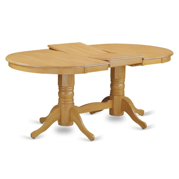 VAEN5-OAK-07 5 Pc Dining Room Set For 4- Table With Leaf And Four Parson Chair With Oak Leg And Linen Fabric Limelight