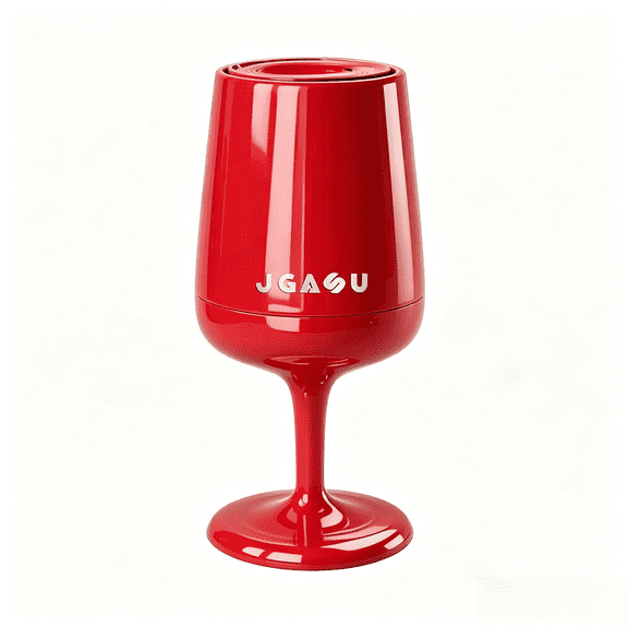 VAETTLO Wine Glass Shaped Trash Can with Lid  11 Opening, 27.6 Tall  Red Waste Bin for Living Room, Bedroom, Office  Stylish PP Plastic Laundry Basket & Storage Bin