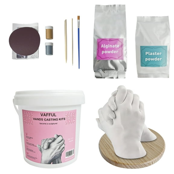 VAFFUL Hand Casting Kit, Three-Dimensional Hand Model Plaster Clone Model Homemade Commemorative Gift Crafts Valentine's Day couple