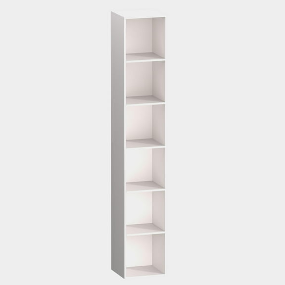 VAFHYLLIS 6 Cube Storage Organizer, 6 Tier Vertical Cube Bookcase Freestanding Storage Display Organizer for Home Office, Six Cubes Open Shelf Bookshelf (White, 6 Cube)