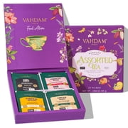 VAHDAM Gift Set Tea Box - 24 Pyramid Tea Bags Assortment | Premium Tea Gift Set Sampler - Black, Green, Chai & Herbal Teas for Men & Women