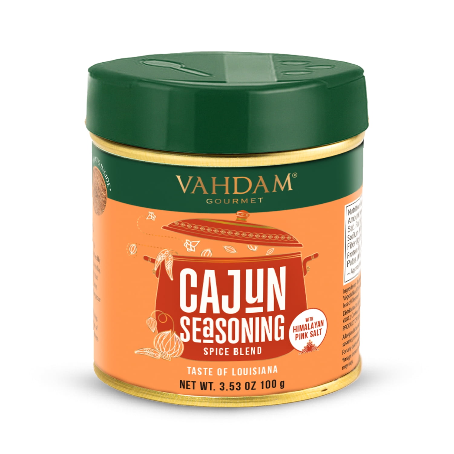 VAHDAM Authentic Cajun Seasoning, 3.53 oz Tin