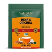 VAHDAM, India's Original Masala Chai Tea Bags (40 Count) Non GMO, Gluten Free | Blended w/ Savory Exotic Spices | Individually Wrapped Pyramid Tea Bags