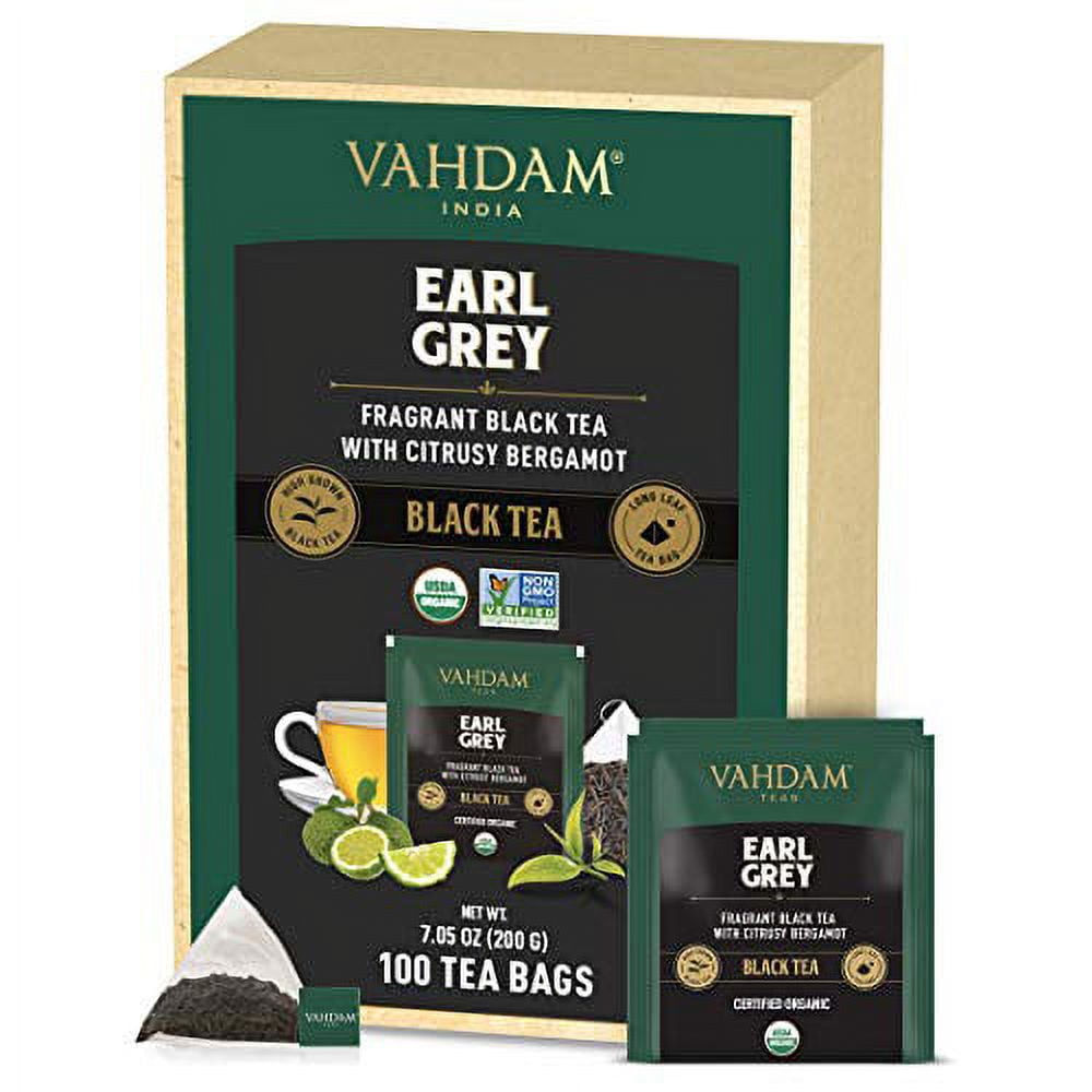 VAHDAM, ORGANIC Earl Grey Tea Leaves (100 Tea Bags) DELICIOUS