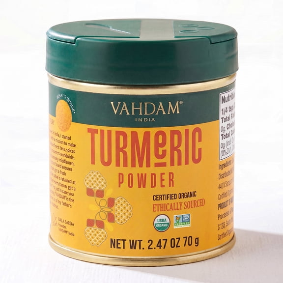 VAHDAM, Organic Turmeric Powder w/ High Curcumin (2.47oz) USDA Organic, 100% Raw from India | Gluten-Free, Non-GMO | Premium Quality & Aroma | Single Origin Spice | Direct from Source