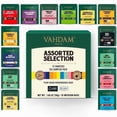 thumbnail image 1 of VAHDAM, Assorted Tea Sampler (15 Different Variety in Individually Wrapped Pyramid Tea Bags) Long Leaf Premium Teas I Teas Gift Set I Ideas for Tea Lovers | Gifts for Women & Men, 1 of 10