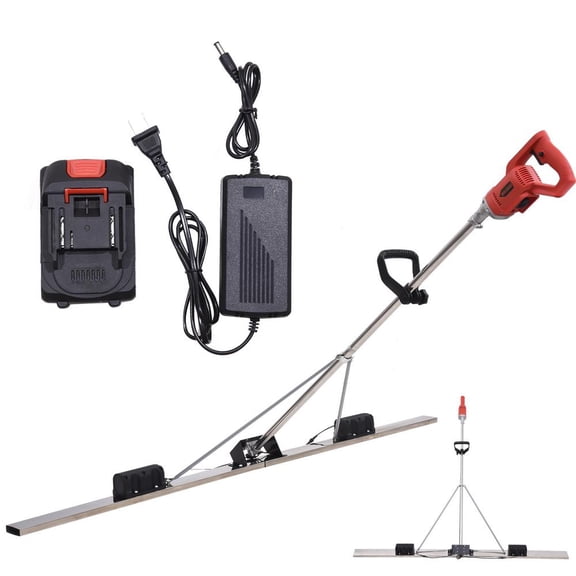 VAHIGCY Concrete Vibrating Tool Cordless Electric Screed Cement Finishing Vibrating Machine Lithium Battery Concrete Finishing Tool for Achieve Smooth Cement Finishing thrifty