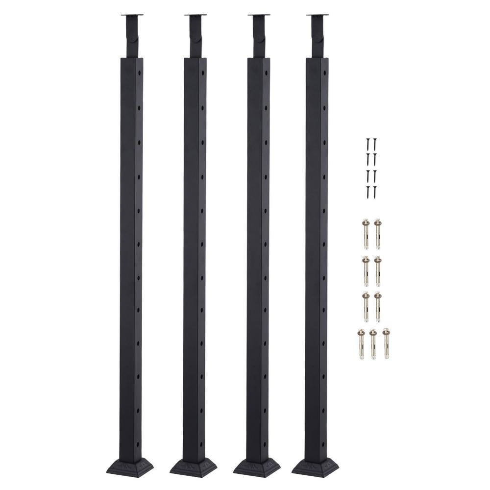 VAHIGCY Deck Railing Kit Railing Post in Carbon Steel Black Stair