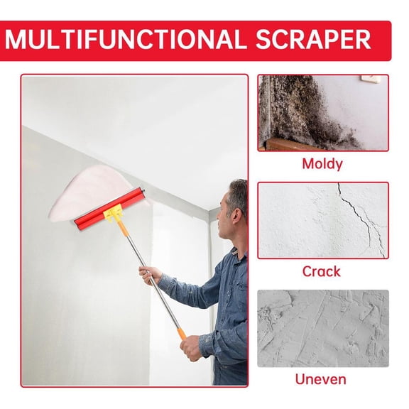 VAHIGCY Drywall Bucket Scraper Non-Slip Stainless Steel Putty Scraper Portable Hand Tool with Handle Multifunctional Bucket Scoop for Smoothing Projected Coating designer