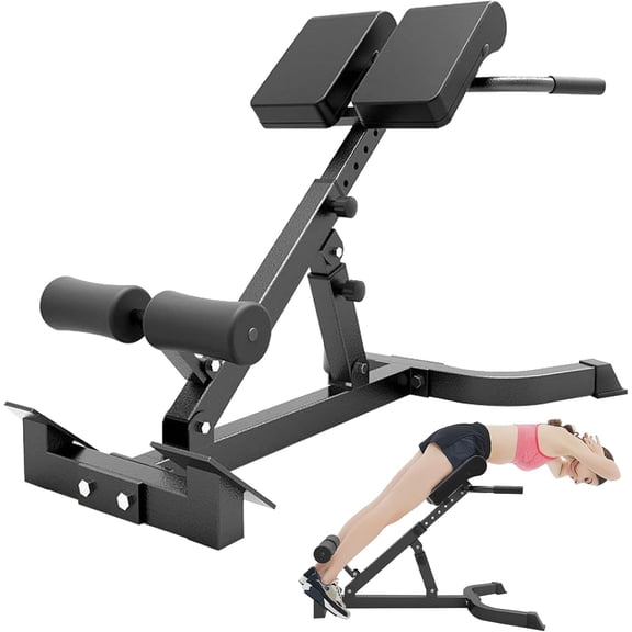 VAHIGCY Roman Chair Exercise Equipment, Adjustable Back Exercise Machine 330 lbs Capacity , Hyperextension Bench for Office Home Gym
