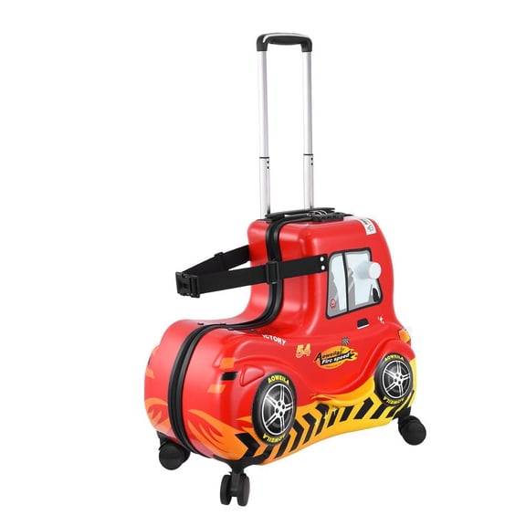 VAHIGCY Toddler Ride on Suitcase 24 in Carry-On Luggage Red Car Cabin Case with Wheels Kids Suitcase Cabin Luggage with Safety Belt for Girls Boys Aged 6-12 Years Old best service