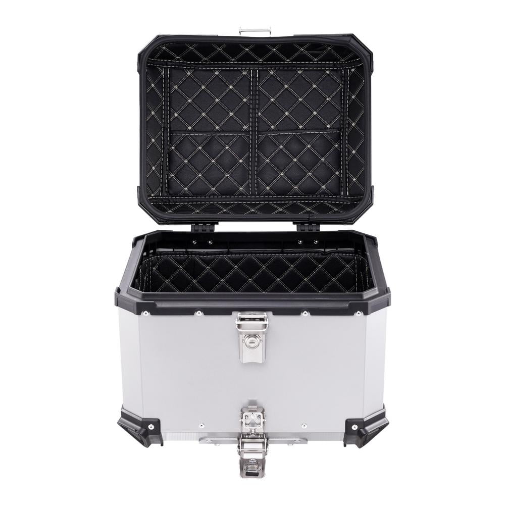 VAHIGCY Top Box Motorcycle 45L Motorcycle Tailgate Travel Storage Box Secure Motorcycle Trunk Tail Box with Anti-Theft Lock Waterproof Motorcycle Rear Top Box Store Helmets And Luggage outgoing