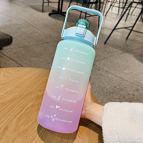 VAIFTILNO 67oz Water Cup with Handle, Travel Mug, Portable Sports Bottle with Time Marker for Iced Tea,Coffee,Cold Beverages (More Colors)