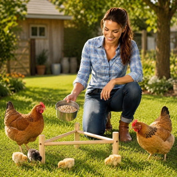 VAIFTILNO Chicken Coop Accessories, Chicken Roosting Bars, Chicken Perch for Coop & Brooder, Softwood Perch with Triangular Support, Natural Wood