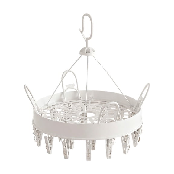 VAIFTILNO Clothes Drying Clip Hangers Drip Hanger Plastic, 12.99x12.99in, Balcony Windproof Thickened Drying Rack with Multiple Clips for Socks and Underwear