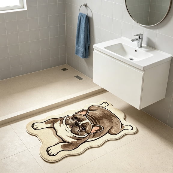 VAIFTILNO Cute Dog Bath Mat Rug for Bathroom Kitchen, Animals Patterns Floor Mat for Living Room, Bathroom & Entryway Home Decor (More Styles)