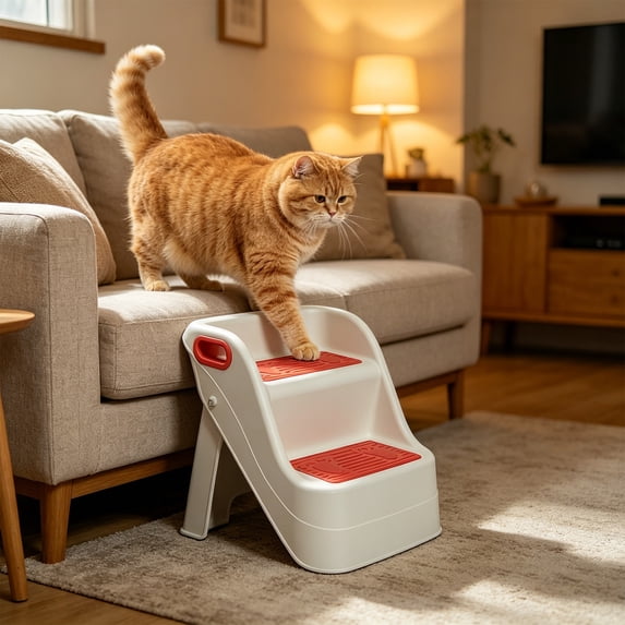 VAIFTILNO Foldable Pet Stairs for Small Dogs and Cats, Non-Slide Ramp Ladder for Bed, Couch, Sofa, Portable Climbing Step for Small & Senior Pets.