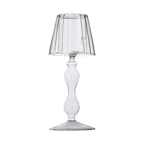 VAIFTILNO Glass Candle Holder, Lamp Shaped Crystal Tealight Candle Holders, fairy lamp, Table Centerpiece for Home Wedding Engagement Birthday Party Events Dining Table Decoration