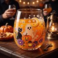 thumbnail image 1 of VAIFTILNO Halloween Decorations Halloween Printed Stemless Glass Cup. Spooky Witch Ghost Crow Clear Stemless Wine Glass For Party Drinks, 1 of 7