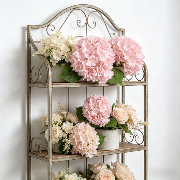 VAIFTILNO Hydrangea Artificial Flower – 19.3in Realistic Artificial Hydrangea Flowers Artificial Flowers Dry Flowers for Living Room, Dining Table, Wedding, Home Decor (More Colors)