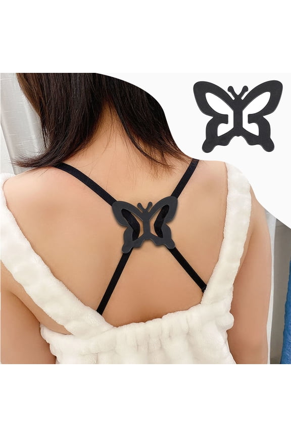 Invisible Bra Strap Holder Clips, Back Underwear Strap Anti-Slip Buckle, Portable Butterfly Shoulder Fixed Clip for Bra Straps