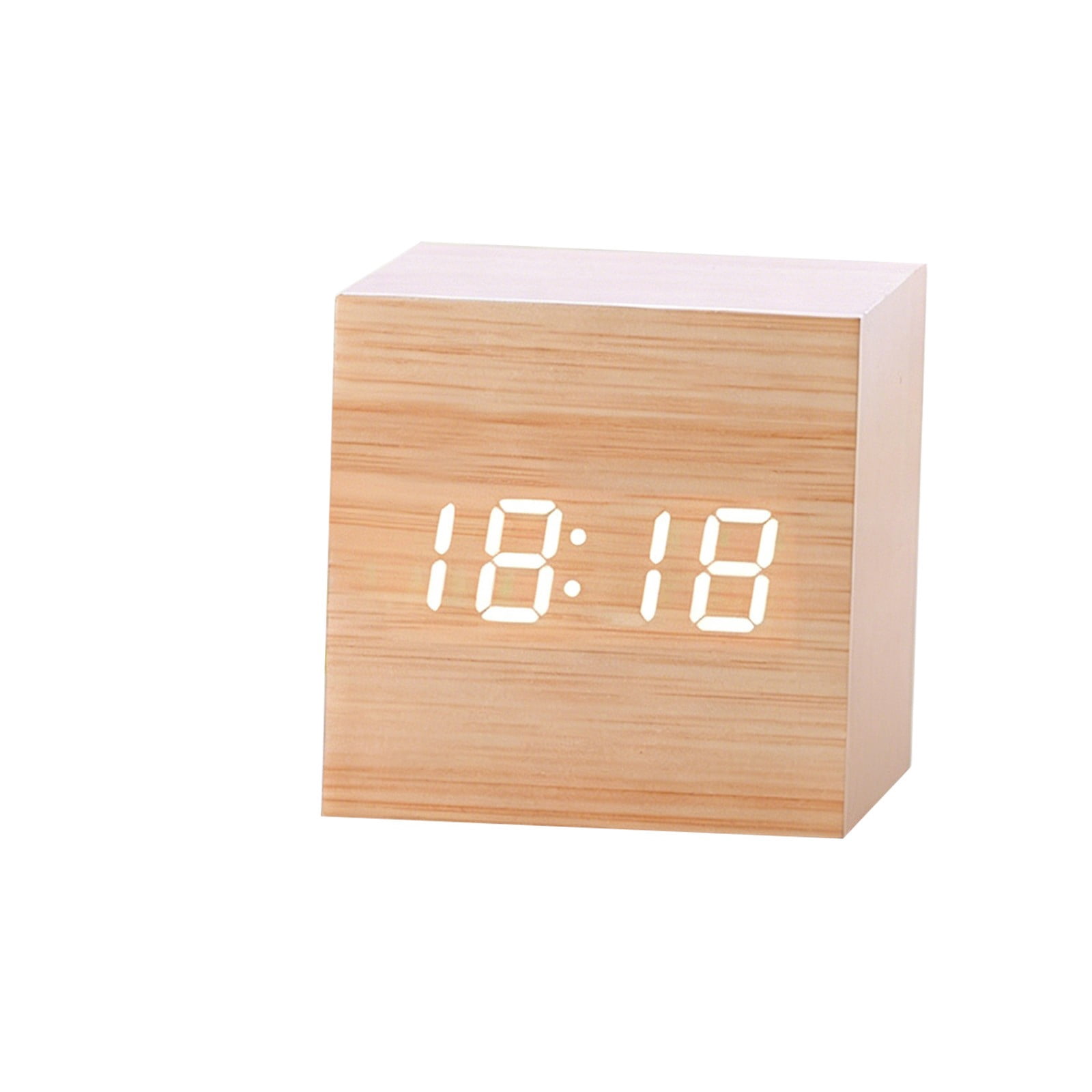 VAIFTILNO Minimal Wooden Block Digital Desk Clock, 2.4in Cube with ...