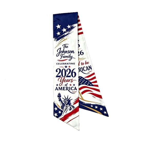 VAIFTILNO US Independence Day Ribbon Garland, 53in Celebration Ribbon Ties & Festive Decorative Bindings, Red White Blue with Stars, Polyester