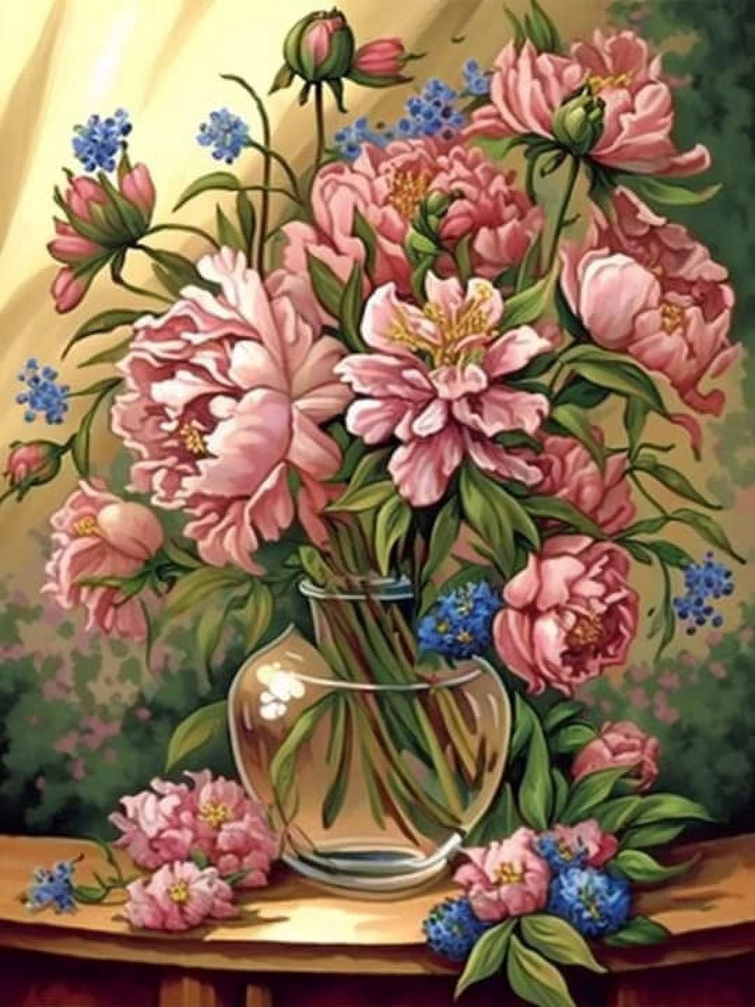 VAIIEYO Acrylic Paint by Numbers for Adults Beginner Flowers, DIY Oil ...