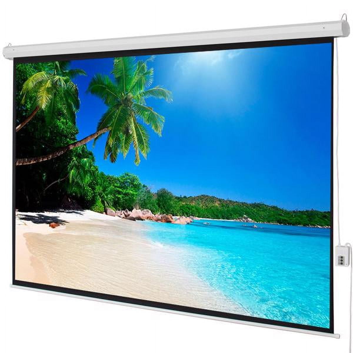110" Matte White Motorized Projector Screen with Remote Control