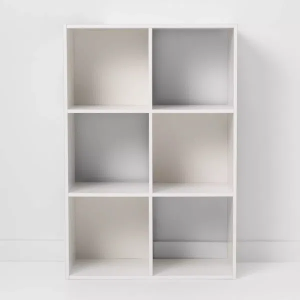 White Stackable 6 Cube Organizer Shelf