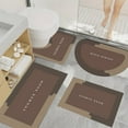 thumbnail image 1 of JUSEO Bathroom Rug Set 4-Piece Large Oval Toilet Mat Set, Non-Slip Backing, Quick-Dry, Brown Bathroom Accessories, 1 of 6