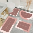 thumbnail image 1 of JUSEO Bathroom Rug Set 4-Piece Large Oval Toilet Mat Set, Non-Slip Backing, Quick-Dry, Pink Bathroom Decor, 1 of 6