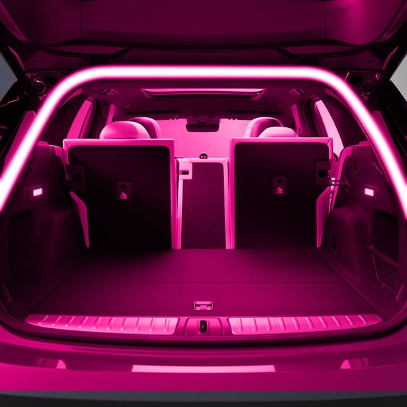 JUSEO Car Trunk Ambient Light 78.74 in LED Trunk Strip Light Pink Purple