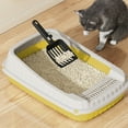 thumbnail image 1 of VAJUSO Cat Litter Box Pet Litter Tray Heighten Portable Semi Closed Splashproof Cat Kitten Toilet for Small Pets Indoor(Yellow, 18.9x12.6x5.51in), 1 of 6